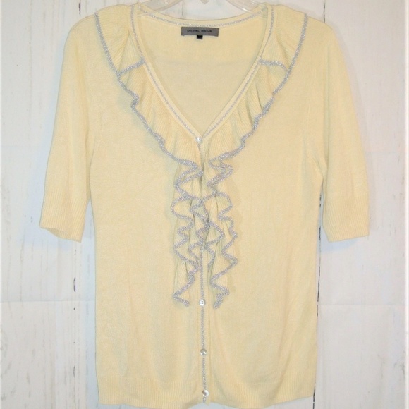 Michel Rene | Sweaters | Going Goingmichel Rene Yellow Silver Trim 2 ...